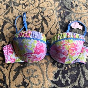 NWT Multicolor Cacique Bandeau Bra